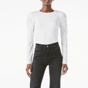 Frame Denim Twisted Sleeve Women's Long Sleeve Top